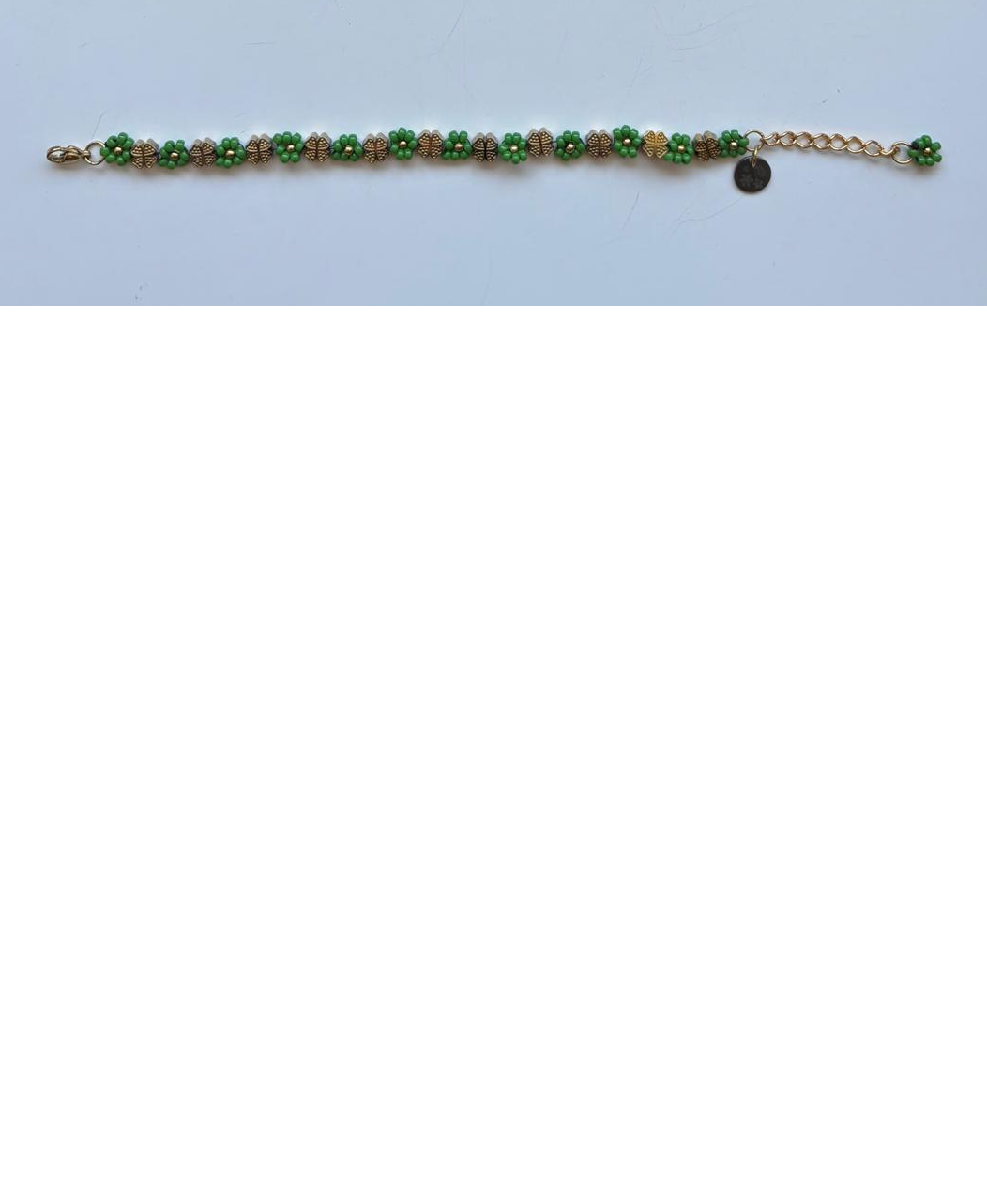 Hematite and Miyuki Beads Flower Bracelet