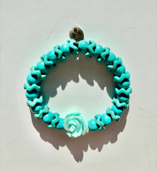 Turquoise Rose Howlite Bracelet